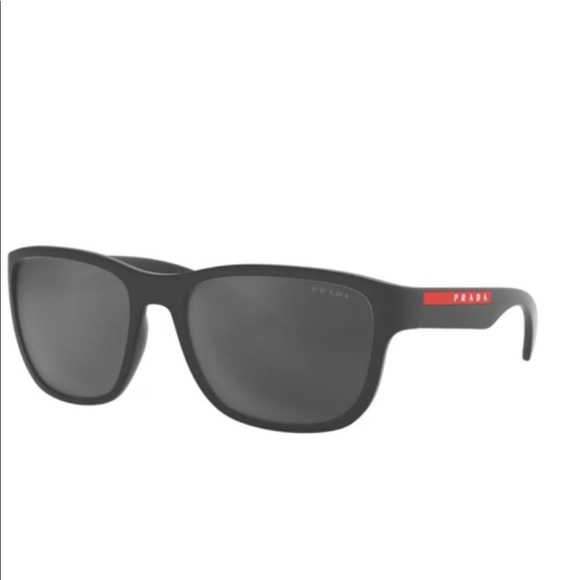 NEW PRADA MEN'S GREY MIRROR BLACK SUNGLASSES - 100% Authentic Original Packaging - Picture 3 of 6